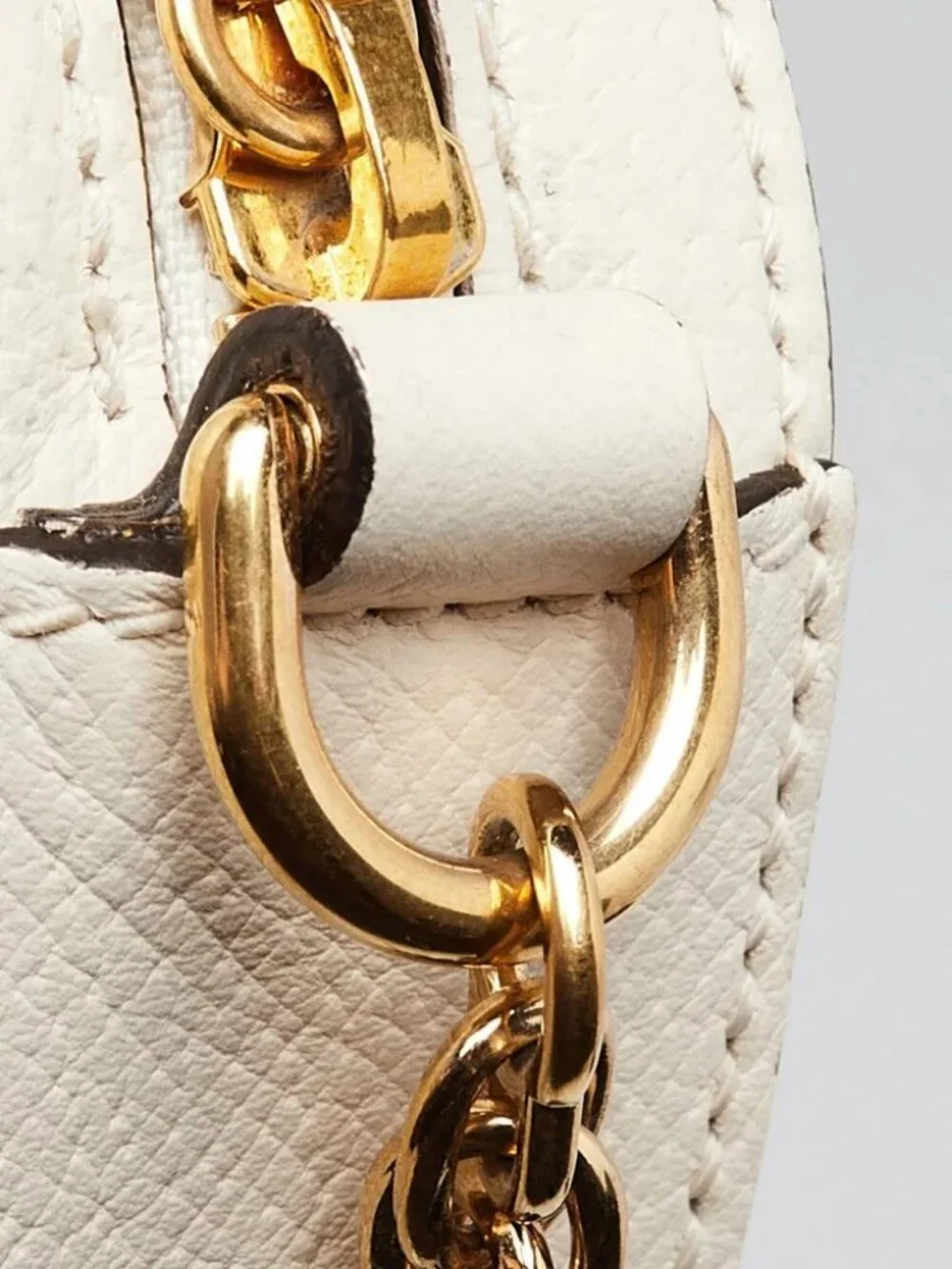 Gucci White Leather Ophidia Mini Circle Camera Bag